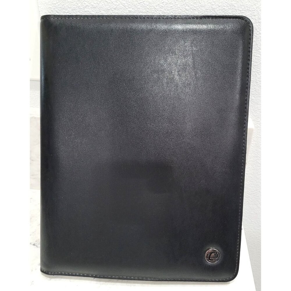 Case It Black Faux Leather Padfolio with Notepad Multi-Slot Organizer & Pockets